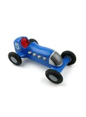 houten racewagen blauw