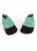 babyschoentjes turquoise fleuri
