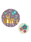 2 buttons 'badges famille renards'