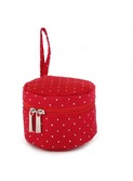 rond opbergdoosje 'rouge pois blancs'