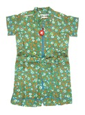 suit girl woven print blue