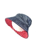 zonnehoedje BOB denim polka dot