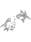 muursticker Jack & Jim, les poissons gris