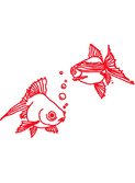 muursticker Jack & Jim, les poissons rouge