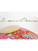 muursticker frise 'Perles et oiseaux'