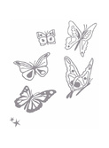 muursticker Les Papillon grijs