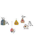 muursticker 'Nichoirs à oiseaux'