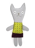 knuffel 'love cat' grijs
