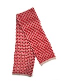 gebreide sjaal Suzy red/ivory