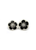 flower earpins, black