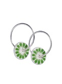 flower earrings s., green