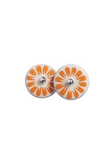flower earpins, orange