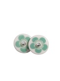 flower earpins, mint