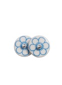 flower earpins, blue