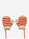 Red stripes knitted mittens │Bobo Choses