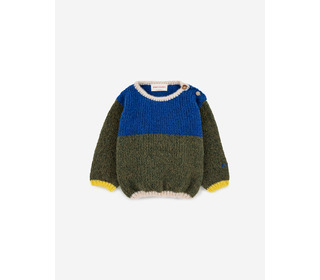 Baby Color Block blue jumper│Bobo Choses