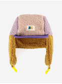 Color Block pink sheepskin chapka