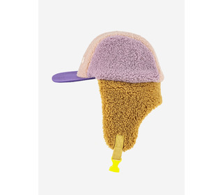 Color Block pink sheepskin chapka - Bobo Choses