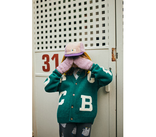 Color Block pink sheepskin chapka - Bobo Choses