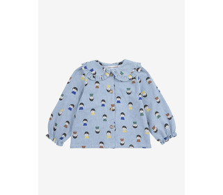 Game Pawns all over light denim blouse - Bobo Choses