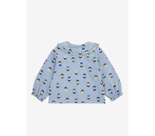 Game Pawns all over light denim blouse - Bobo Choses