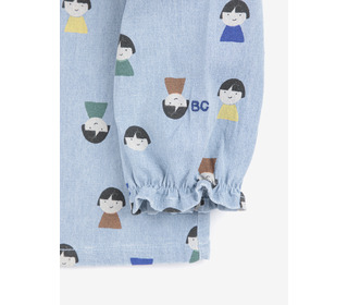 Game Pawns all over light denim blouse - Bobo Choses