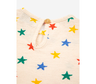 Multicolor stars all over ruffle t-shirt - Bobo Choses
