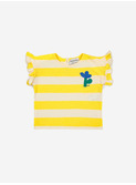 Yellow stripes ruffle t-shirt│Bobo Choses