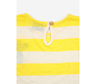 Yellow stripes ruffle t-shirt - Bobo Choses