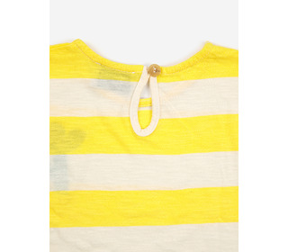 Yellow stripes ruffle t-shirt│Bobo Choses