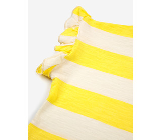 Yellow stripes ruffle t-shirt - Bobo Choses