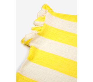 Yellow stripes ruffle t-shirt│Bobo Choses