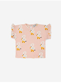 Pelican all over ruffle t-shirt│Bobo Choses