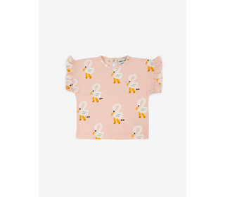 Pelican all over ruffle t-shirt│Bobo Choses