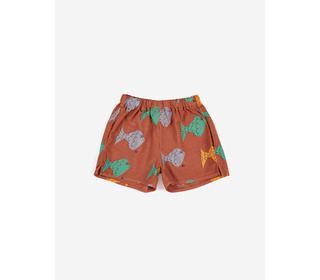 Multicolor fish all over woven shorts - Bobo Choses