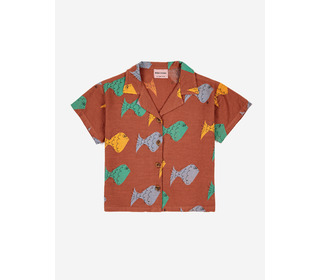 Multicolor fish all over woven shirt - Bobo Choses