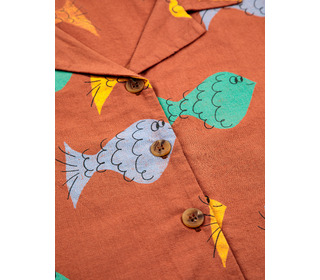 Multicolor fish all over woven shirt - Bobo Choses