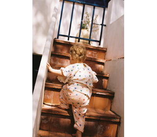 Multicolor stars all over ruffle t-shirt - Bobo Choses