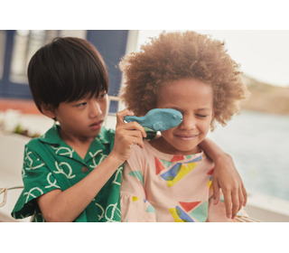 Multicolor sailboat ruffle dress - Bobo Choses