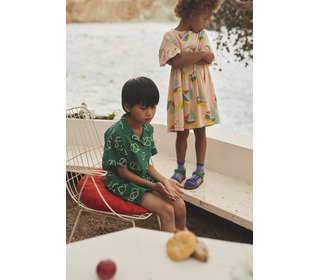 Multicolor sailboat ruffle dress - Bobo Choses