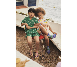 Multicolor sailboat ruffle dress - Bobo Choses