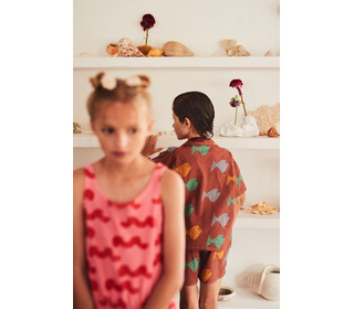 Multicolor fish all over woven shirt - Bobo Choses