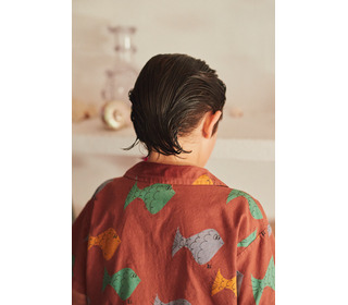 Multicolor fish all over woven shirt - Bobo Choses