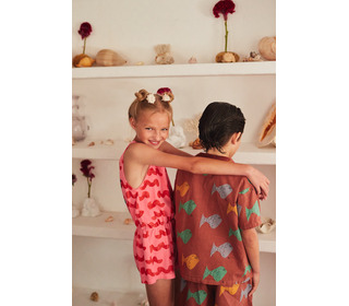 Multicolor fish all over woven shirt - Bobo Choses