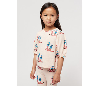 Dancing Giants all over puffed sleeves t-shirt - Bobo Choses