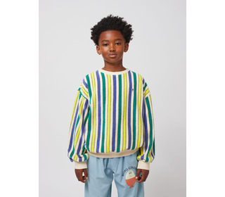 Multicolor Stripes terry cloth sweatshirt - Bobo Choses