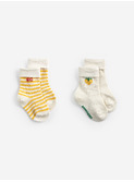 Pixel Strawberry short socks pack x 2