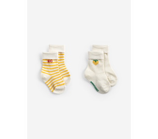Pixel Strawberry short socks pack x 2 - Bobo Choses