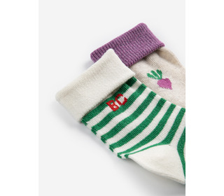 Pixel Sugar beet short socks pack x 2 - Bobo Choses