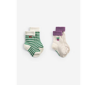 Pixel Sugar beet short socks pack x 2 - Bobo Choses